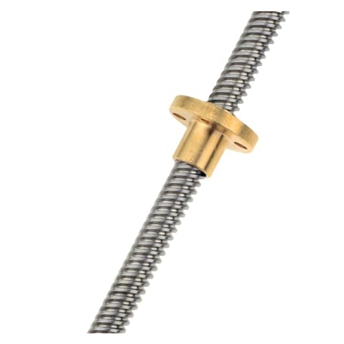Metal Ball Screw nut T8 Screw 100-8D Trapezoidal Lead Screw Dia 8mm Thread 8mm Lead 2mm Length 100mm150mm200mm with Copper Nut(150mm)