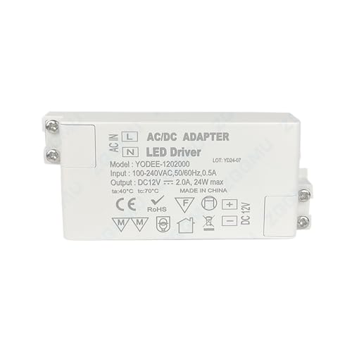 Pilote LED 12V 24W transformateur de courant 2A pour éclairage domestique