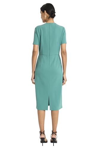 Image of Maggy London Women's Chic Asymmetric Crew Neck Short Sleeve Below The Knee Womens Dresses