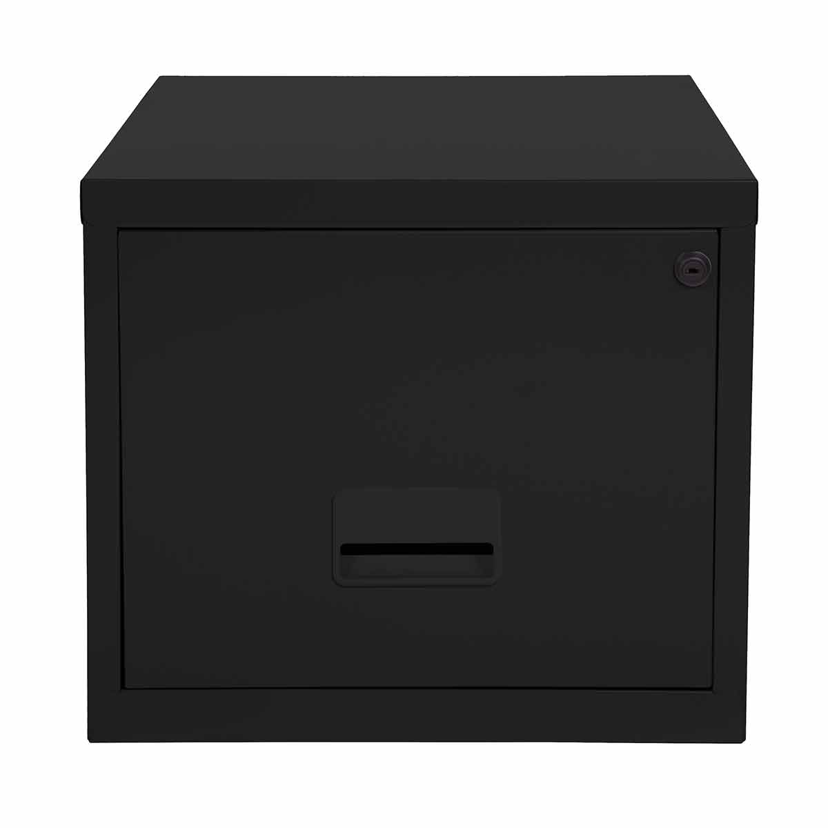 Filing Cabinet Steel Lockable 1 Drawer A4 Black