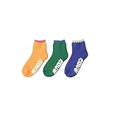 [ホカロン] 靴下 レディース あったか パイル ルームソックス 裏起毛 ブルー グリーン オレンジ 23-25cm 3足セット