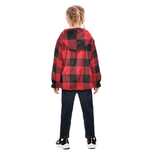 GuoChe Red Black Plaid Baby Boy Fleece Jacket Hoodies4