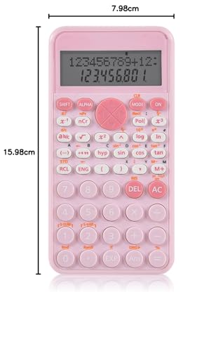 Image of EooCoo 2-Line Standard Scientific Calculator, Cute Desk Accessories, Portable and Cute School Office Supplies, Suitable for Primary School to College Student Use(Pink)