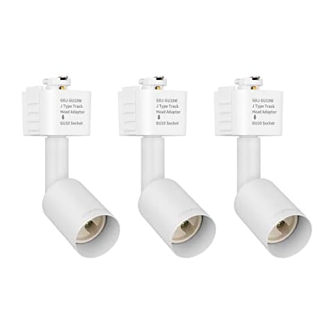 mirrea J Type Track Lighting Head to GU10 Base Adapter Light Direction Adjustable Pack of 3 (White) Cover
