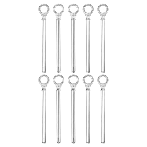 Image of uxcell Ring Lifting Expansion Eyebolt, 10pcs M6x150mm 304 Stainless Steel Expansion Screw with Eye Ring for Concrete Brick Wall
