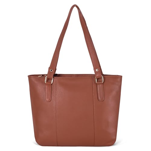 Image of Leather Purse For Women - Real Leather Tote For Women - Ladies Shoulder Handbag For Work, Travel, Casual Use