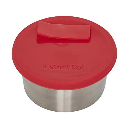 Instant Pot Official Stainless Steel Baking Cups with Silicone Lids, Set of 3, Red