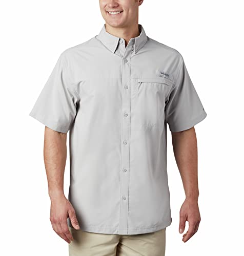 Columbia Men's Grander Marlin Woven Short Sleeve, Cool Grey, Small #TOP2