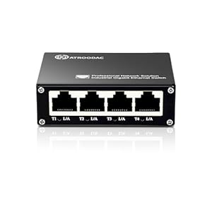 Mini Ethernet Switch 5 Ports Gigabit Switch 10/100/1000 Mbps Unmanaged Ethernet Switch Plug & Play Office Ethernet Splitter Fanless Quiet Metal Design Network Hub Desktop Design
