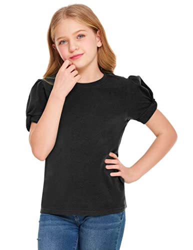 Image of Arshiner Girls T Shirts Twist Short Sleeve Summer Shirts Fashion Crewneck Tops Tee Blouse