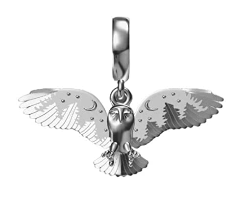 Owl Forest Whisper Witch Mountain Moon Gothic 925 Sterling Silver Charm Bead For Pandora & Similar Charm Bracelets or Necklaces3