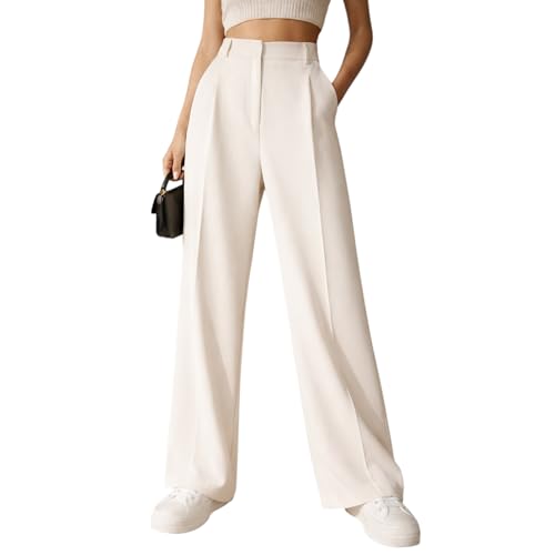 Image of Twill Regular Fit High-Waist Korean Trousers for Women & Girls | Casual Pants Outings