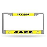 Rico Industries NBA Utah Jazz 12" x 6" Silver Chrome Frame W' Decal Insert Car/Truck/SUV Auto Accessory