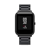 FÁCIL INSTALACIÓN-gran banda Amazfit Bip Band con liberación rápida, 2 barras de resorte que pueden reemplazar fácilmente las bandas originales y hebilla de metal de acero inoxidable, fácil de transportar y ajustar la longitud.