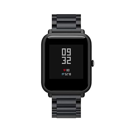 ibasenice 20mm Reemplazo de Correa compatibles con amazfit bip/amazfit bip Lite - Correa de Reloj de Acero Inoxidable de Correa de Reloj de Negocios