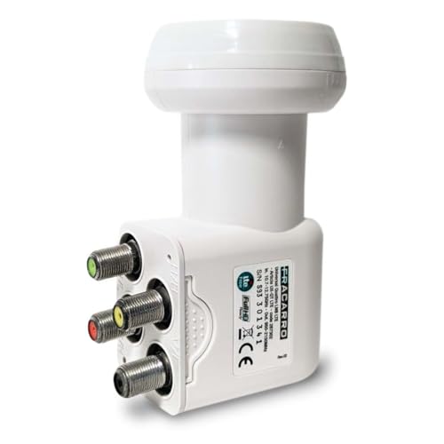 FRACARRO LNB Quattro de 4 Salidas con Polaridades H/V Separadas – Homologado por Sky Italia – Serie UX, HD, Filtro LTE Integrado (UX QT LTE)