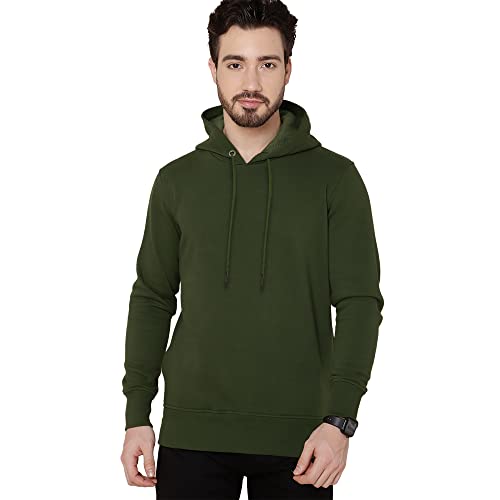 Image of Free Authority Men's Full Sleeve Solid Hooded Sweatshirt