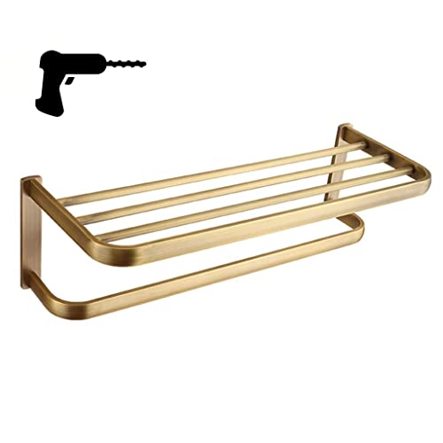Porte-serviettes en cuivre de salle de bain pour un rangement d'hôtel chic