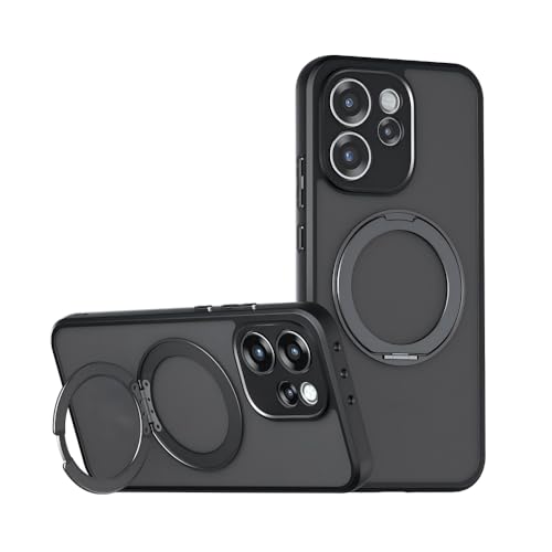 Image of Compatible with Oppo Reno 13 FS Case Cover,Compatible with Oppo Reno13 F 5G CPH2699 Built-in 360Rotating Magnetic Mount Matte Translucent Phone Protective Case Black