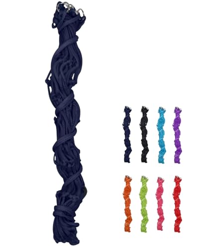 NETPROSHOP Bunte Heunetze für ca. 2-3 kg Heu Länge ca. 100 cm aus Nylon, Farbe:Dunkelblau