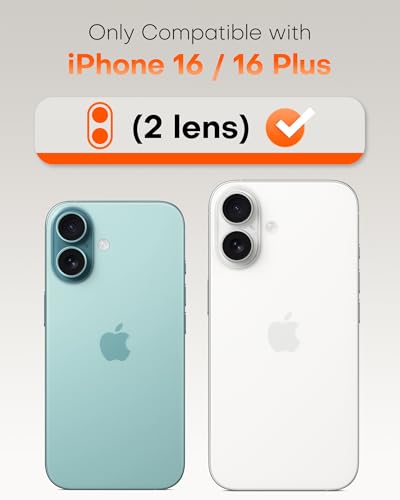 Image of TOCOL Camera Lens Protector for iPhone 16 / iPhone 16 Plus Tempered Glass HD Individual Scratch Resistant Camera Cover Accessories Case Friendly 2 Pack(Green)