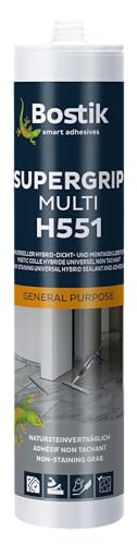 Bostik H551 Supergrip Multi Negro 1K Hybrid - Sellador adhesivo (430 g), cartucho de 290 ml
