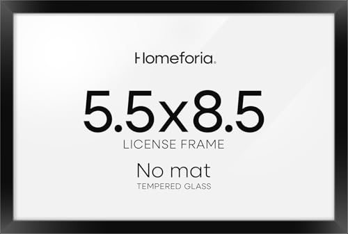 Image of Homeforia 5.5 x 8.5 Business License Frame Black, High End Metal 5.5x8.5 Certificate Frames, 8.5x5.5 Document Frames for Wall or Tabletop, 5.5 by 8.5 Picture Frames, Tempered Glass, Wall Kit, Set of 3