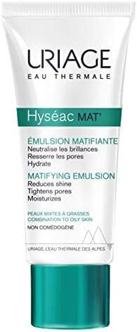 Uriage Hyseac Mat' Matifying Emulsion 1.35 fl.oz. | 3 Actions Facial Moisturizer: Hydrating, Mattifying & Pore Minimizing. Oil Free Formula for Oily to Combination Skin Prone to Acne