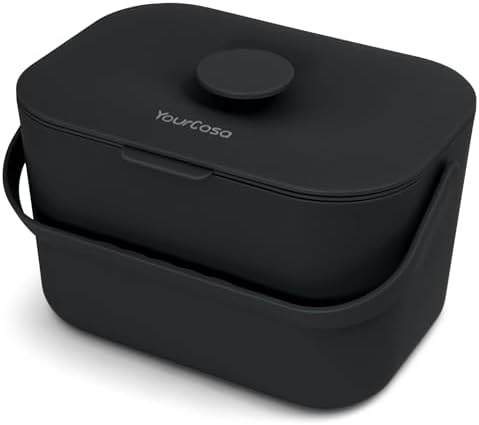 YourCasa Kitchen food waste bin caddy with ergonomic handle - cou...