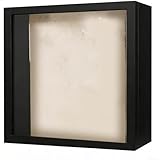 Marco de exhibición de madera montado en la pared con sello magnético puerta frontal para fotos recuerdos botánicos secos y recuerdos (negro) 8 x 8