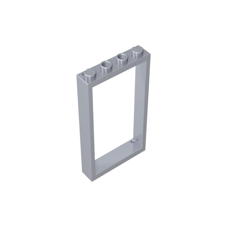 Gobricks 60596 Door Door Frame 1x4x6 Type 2 10 Pieces GDS-874 Compatible with Lego Building Blocks Color:Flat Silver — image 1