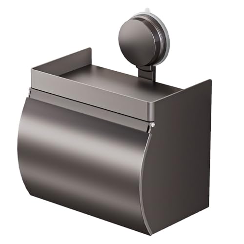 Montesy Suction Cup Tissue Box Without Drilling Paper Towel Dispenser Large Capacity Bathroom Organizers for Home and Office