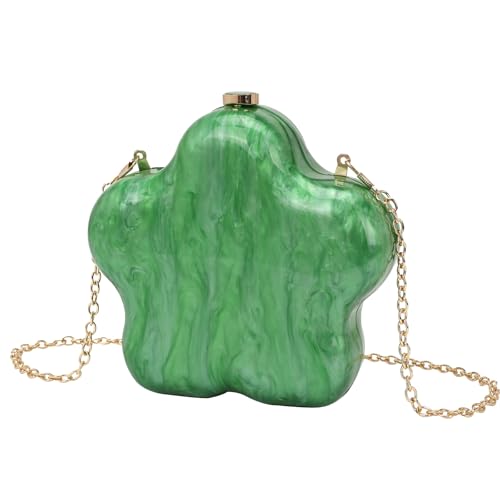 Sac de soirée rétro en acrylique avec chaîne bandoulière pour femme