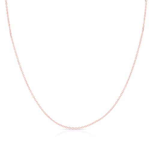 Floreo 14k Rose Gold Double Extendable Solid Diamond Cut Cable Chain Adjustable Necklace, 16" - 17" - 18 Inch2