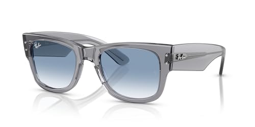 Ray-Ban RB0840S Mega Wayfarer Square Sunglasses, Transparent Grey/Clear Gradient Blue, 51 mm - image 2