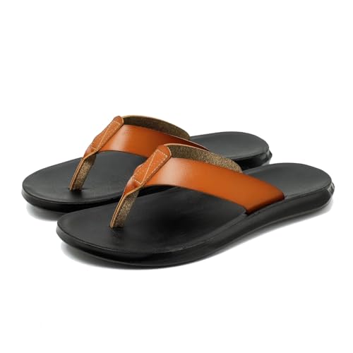 Chanclas de cuero para hombre: sandalias cómodas de verano para la playa y paseos al aire libre