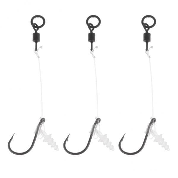 UJEAVETTE 3xCarp Fishing Chod Rigs Leader Ready Tied with Bait Screw Steel Hooks Hook Size 8- Sporting Goods- Fishing- Terminal Tackle- Rigs & Harnesses-image-15