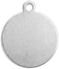 ImpressArt Circle Tag w/Ring 5/8 Premium Metal Stamping Blanks, 24 Pieces, (Aluminum)