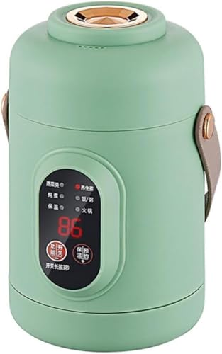 DancJulie気シチュー鍋 小型 保温調理鍋 蒸し器付き 陶器製スープポット 800ML 1200ML 大容量 保温機能付き 110V/500W 操作が簡単 軽量で持ち運びに便利 1〜2人用 自宅 車中泊 アウトドア オフィス 寮 一人暮らし 贈り物な