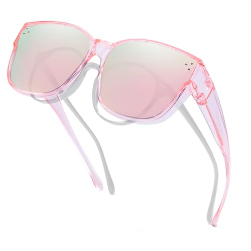 Xfeel Sunglasses Over Glasses Women, Polarized Sun Glasses Women with UV Protection Over Prescription Eyeglasses Trendy 2025