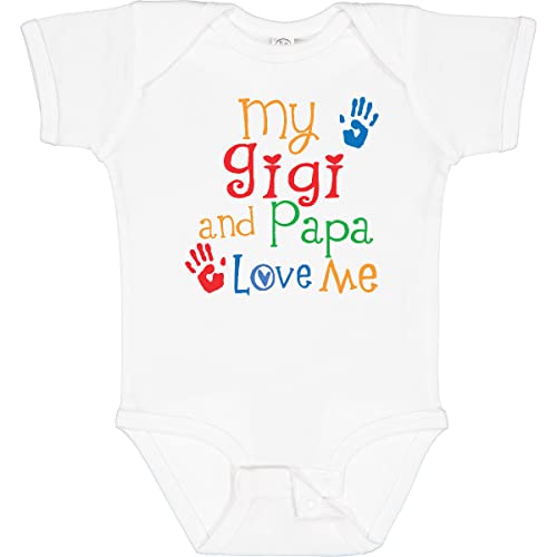 inktastic Gigi and Papa Love Me Grandkids Baby Bodysuit