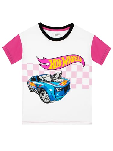 Hot Wheels Shirt for Girls | Race Car Girls Tshirt | Summer T-Shirt for Girls | White 8