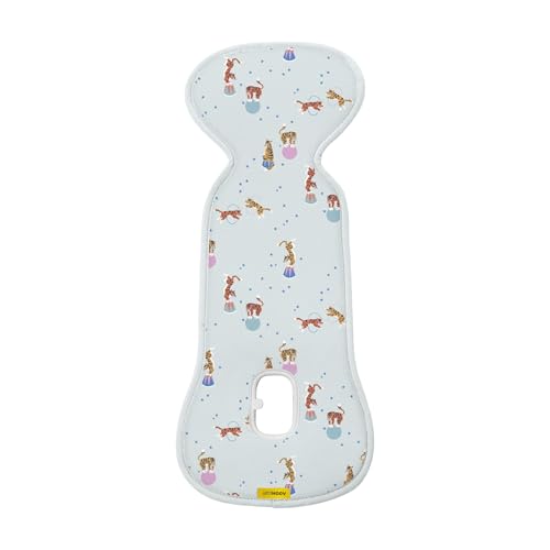 Aeromoov - Cuscino per seggiolino Air Layer - Inserto per seggiolino auto o passeggino - Gruppo 0 - Rivestimento estivo anti-scherzo - Cotone biologico - Circus Tigers