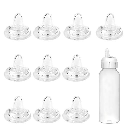 CERCGVEL Sippy Spout Nipples Compatible with Dr. Browns Narrow Bottles & Sippy Spout Bottles Replacement Silicone Bottle Nipple BPA-Free Soft Transition Spout for Sippy Cups 6m+ (10 Pack)