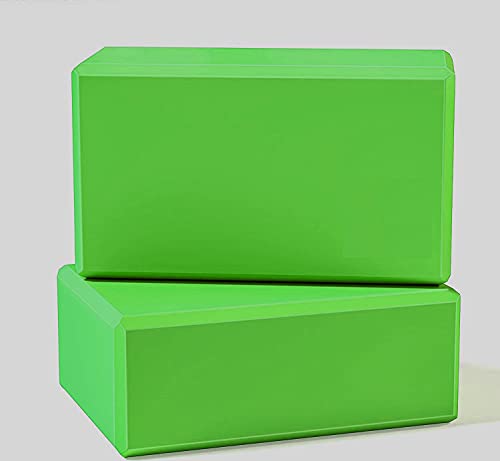 Image of Serveuttam Yoga Blocks (2 PC)-High-Density EVA Block to Support Improve Strength Aid Balance and Flexibility-Lightweight Odor Resistant and Moisture-Proof Yoga Belt (Blocks2pc Green)