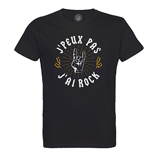 T-Shirt Musique Col Rond pour Homme J'Peux Pas J'Ai Rock Vintage