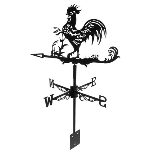 Balacoo Weather Vane Rooster: Weather Vanes Roof Mount Windmill Weather Vane Decor Cast Iron Wind Vane for Roofs Garden Yard