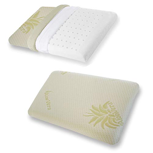 Morflex® - Cuscino per bambino, in Memory Foam Traspirante certificato Oeko Tex®, antisoffoco per culla o lettino, con rivestimento sfoderabile in Aloe Vera, misure 30 X 46 X 6 cm Produzione Italiana