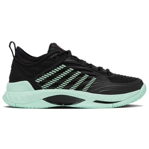 K-Swiss Women's Hypercourt Supreme 2 Tennis Shoe 5 Black/Neon Mint