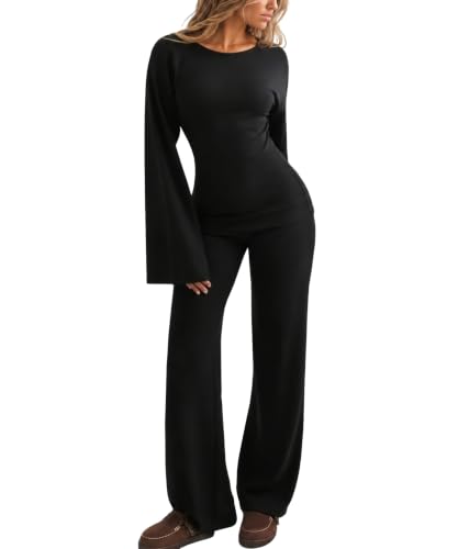 Image of Navneet Women 2 Piece Co Ord Sets Wide Leg Trousers Flare Sleeve Top